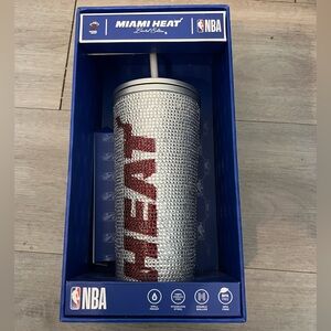 Miami Heat NBA Bling Stainless Steel Insulated Tumbler 25oz New